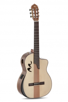 Manuel Rodriguez Caf&eacute; Cortado, Curly Walnut 4/4, Satin, E-Acoustic, Cutaway