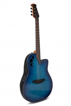 Ovation Celebrity Elite Plus 2024 Limited E-Acoustic Guitar CE44P-BLFL, Blue Flame